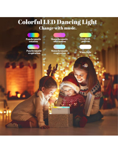 Mini Máquina de Karaoke QOCUM C10 con 2 Micrófonos y RGB