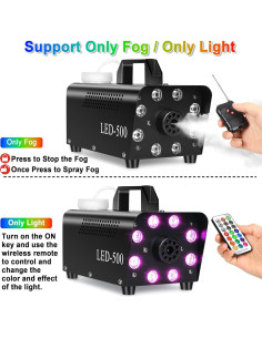 Máquina de Niebla 500W con 13 Colores y 8 Luces LED 2
