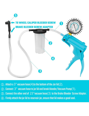 Kit de purga de frenos DURATECH 2 en 1 con manómetro