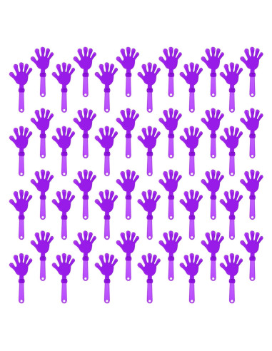100 Clappers de Mano Morado Lila 19 cm para Fiestas