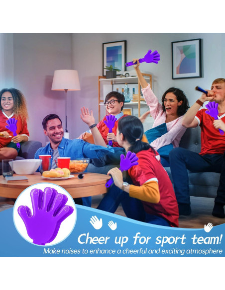 100 Clappers de Mano Morado Lila 19 cm para Fiestas