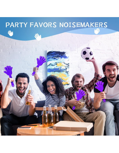 100 Clappers de Mano Morado Lila 19 cm para Fiestas