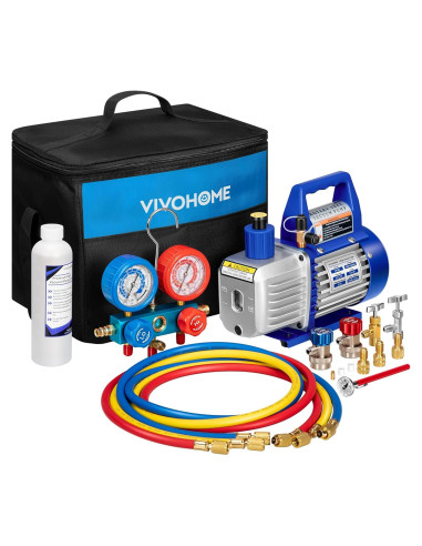 Bomba de Vacío VIVOHOME VH453 3.5 CFM con Manómetro