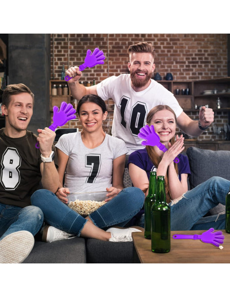 100 Clappers de Mano Morado Lila 19 cm para Fiestas