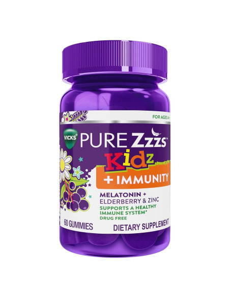 Gominolas VICKS PURE Zzzs Kidz 60u Melatonina 1mg + Zinc Gominolas VICKS PURE Zzzs Kidz 60u Melatonina 1mg + Zinc
