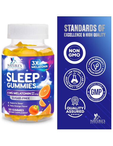 Gomitas para Dormir Sin Azúcar Nature's Nutrition 120 Unidades 6 mg