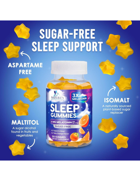 Gomitas para Dormir Sin Azúcar Nature's Nutrition 120 Unidades 6 mg