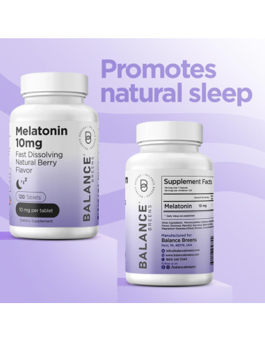 Suplemento de Melatonina 10mg Balance Breens - 120 Tabletas