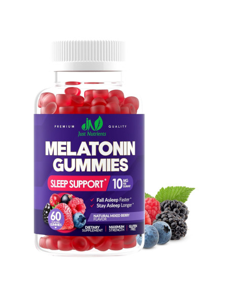 Gomitas de Melatonina 10mg Just Nutrients - 60 Porciones