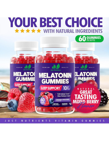 Gomitas de Melatonina 10mg Just Nutrients - 60 Porciones