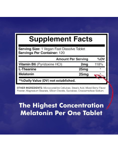 Melatonina 25mg American Standard 120 Tabletas Veganas 2