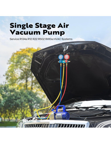 Bomba de Vacío VIVOHOME VH453 3.5 CFM con Manómetro