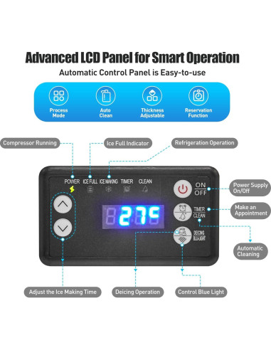 Máquina de Hielo Comercial 110 kg/24h con Bin 8 kg