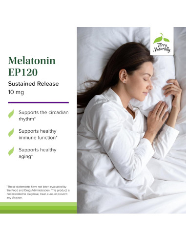 Melatonina EP 120 Terry Naturally 10mg - 60 Tabletas Antioxidantes
