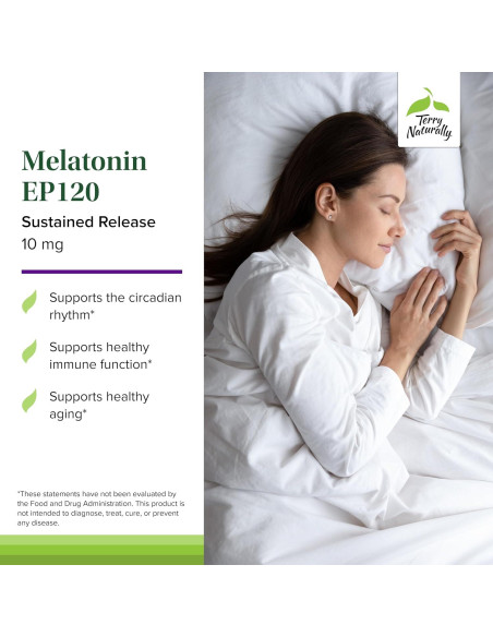 Melatonina EP 120 Terry Naturally 10mg - 60 Tabletas Antioxidantes
