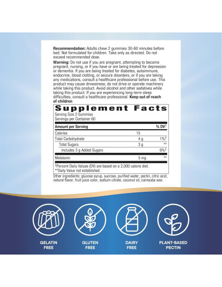 Gomitas de Melatonina Nature's Way 5 mg Sabor Fresa 120 Unidades