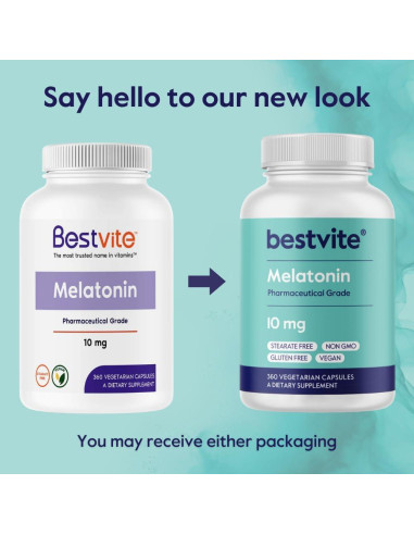 Melatonina 10 mg Bestvite - 360 Cápsulas Veganas Sin Gluten