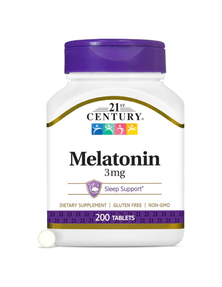 Tabletas de Melatonina 21st Century 3 mg 200 unidades