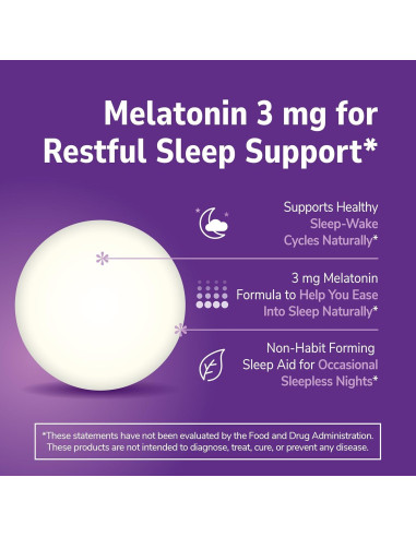 Tabletas de Melatonina 21st Century 3 mg 200 unidades