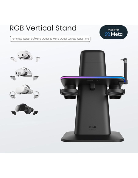 Base de Carga KIWI design para Meta Quest 3S y 2, Soporte Vertical
