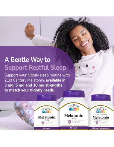 Tabletas de Melatonina 21st Century 3 mg 200 unidades