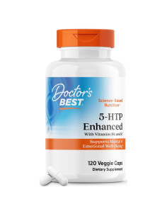Suplemento 5-HTP Doctor's Best con B6 y C, 120 Cápsulas