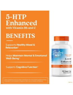 Suplemento 5-HTP Doctor's Best con B6 y C, 120 Cápsulas 2