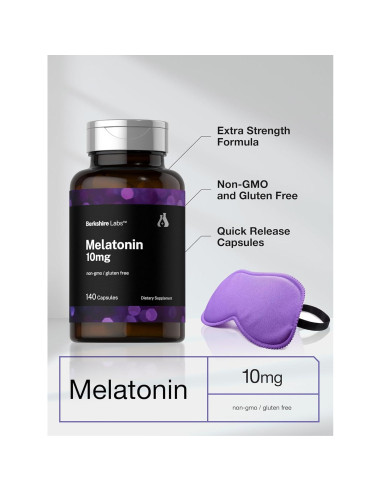 Melatonina 10mg Horbaach 140 Cápsulas Liberación Rápida