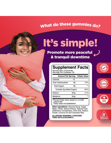 Gummies de Melatonina 5mg Phytoral - Suplemento para Dormir