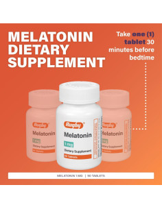 Tabletas de Melatonina Rugby 1mg - Suplemento 90 Unidades 2