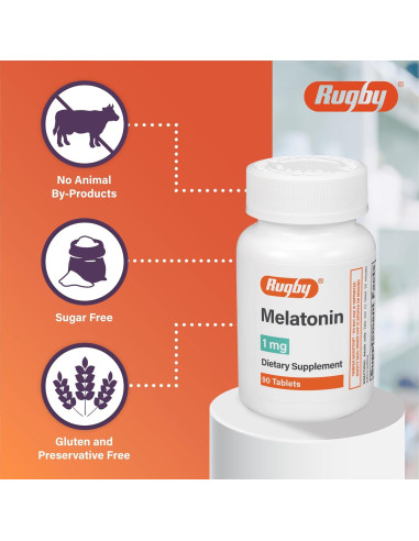 Tabletas de Melatonina Rugby 1mg - Suplemento 90 Unidades