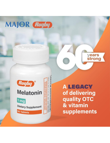 Tabletas de Melatonina Rugby 1mg - Suplemento 90 Unidades