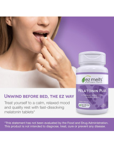 EZ Melts Melatonina 5mg Sin Azúcar - Suplemento para Sueño 2