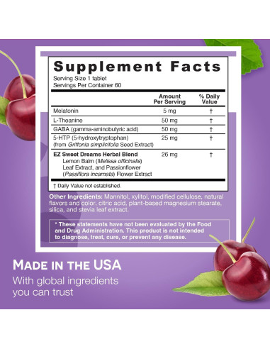 EZ Melts Melatonina 5mg Sin Azúcar - Suplemento para Sueño