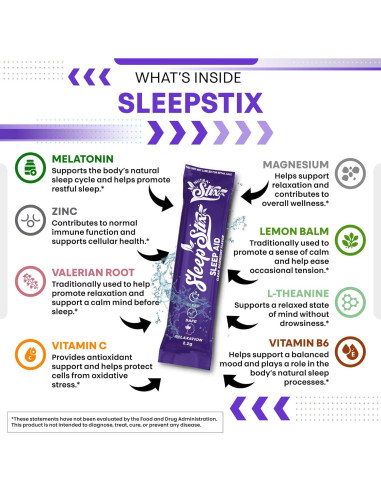 Polvo Clean Sleep Stix 20 Stix - Melatonina y Magnesio