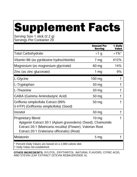 Polvo Clean Sleep Stix 20 Stix - Melatonina y Magnesio Polvo Clean Sleep Stix 20 Stix - Melatonina y Magnesio