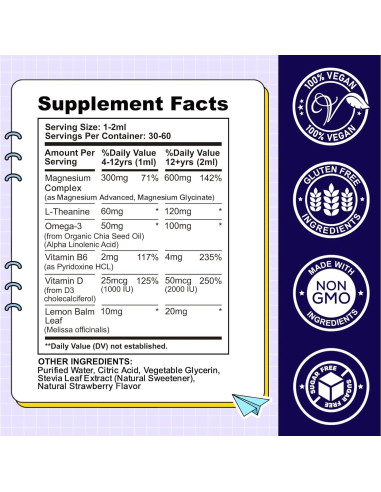 Gotas Líquidas de Magnesio Glicinato CFILIHTC 59.15 ml Fresa