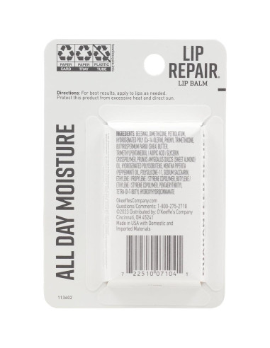 Bálsamo Labial O'Keeffe's Reparador Hidratante Doble 17.86g