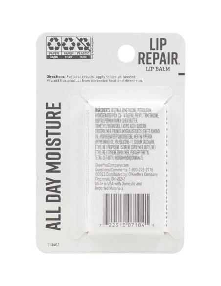 Bálsamo Labial O'Keeffe's Reparador Hidratante Doble 17.86g