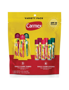 Bálsamo Labial Hidratante Carmex Daily Care SPF 15 - 9 Unidades