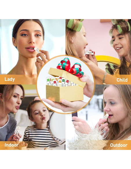 Bálsamo Labial Natural DMSKY 24 Paquetes 12 Sabores Hidratante