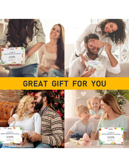 Bálsamo Labial Natural DMSKY 24 Paquetes 12 Sabores Hidratante