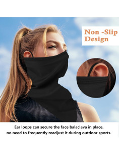 Bufanda Gaiter Balaclava UV Negra - Protección Solar y Viento 2