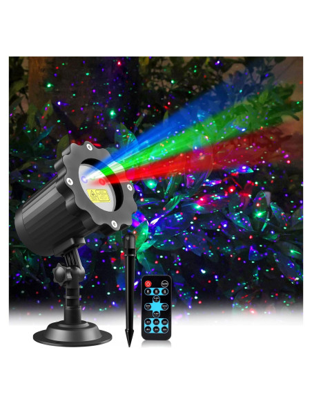 Proyector Láser RGB Firefly Impermeable para Exteriores 12 Efectos