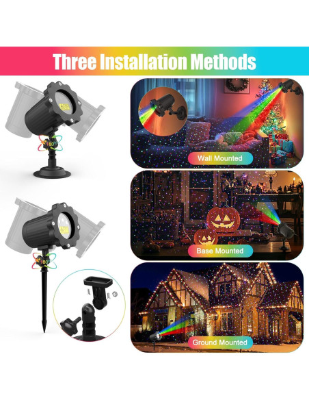 Proyector Láser RGB Firefly Impermeable para Exteriores 12 Efectos