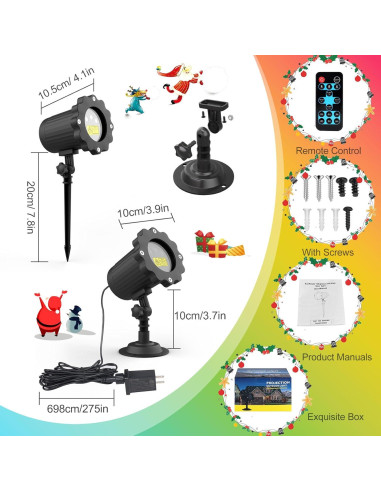 Proyector Láser RGB Firefly Impermeable para Exteriores 12 Efectos