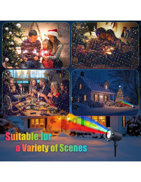 Proyector Láser RGB Firefly Impermeable para Exteriores 12 Efectos