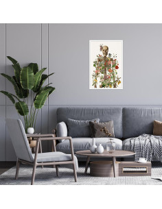 Póster Retro Esqueleto Floral Anatomía Humana 30.48x40.64cm 2