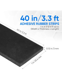 Tira de goma neopreno autoadhesiva VOCOMO 2.54cm x 0.32cm x 1.01m 2