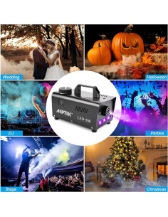 Máquina de Niebla AGPTEK HA0304-MBFBA con LED y Control Remoto 2